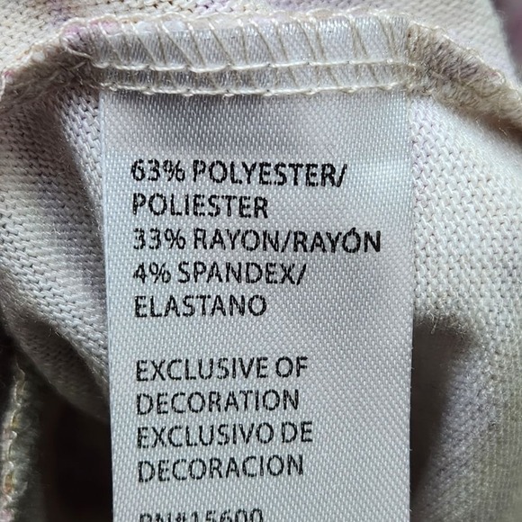 Democracy Top Womens 1X Tropical Palm Leaf 3/4 Sleeve Knit Twist Front Plus Size - Picture 5 of 10